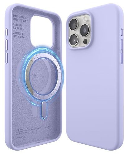 elago Magnetische Silikonhülle Kompatibel mit iPhone 15 Pro Max Hülle, Kompatibel mit MagSafe Alles Zubehör, Integrierte Magnet, Premium Silikon, Ganzkörper Schutzhülle [5 Lagige Struktur] (Violett)