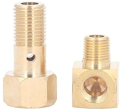 Adaptateur de Jauge de Pression de Carburant, Boulon Banjo de Jauge de Pression de Carburant M12 X 1,25 Pouces 1 8 27 NPT Femelle vers Mâle Adaptateur de Raccord coudé à 90