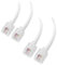Cable Matters Confezione da 2 cavo telefonico ADSL da 1 m (cavo da RJ11 a RJ11) per telefono, Internet DSL, ADSL, modem, in bianco - 1 m