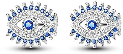 NARMO 925 Sterling Silber Ohrstecker für Frauen Evil Eyes Ohrringe Blau Cubic Zirkonia Ohrringe Hypoallergene Ohrringe