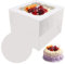 PHULWEL Scatola per torte con tagliere per torte, scatole per torte bianche, contenitori per torte usa e getta, 10 x 10 x 8 pollici (2 confezioni)