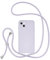 UEEBAI Crossbody Lanyard Phone case for iPhone 15, Silicone Phone Cover Necklace Cord Strap Soft Shockproof Protective Case 6.1”- Lilac Purple