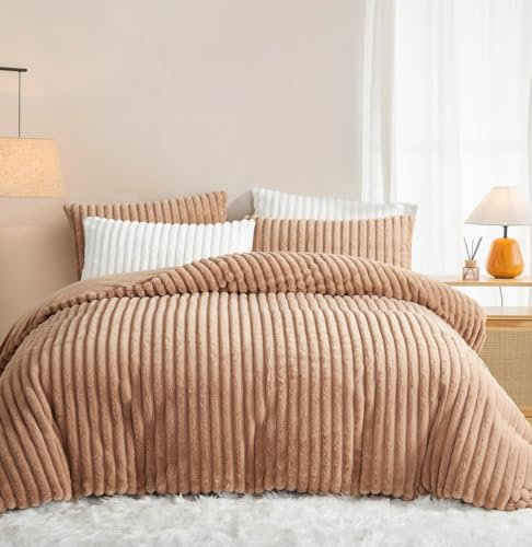 Lanqinglv Kissenbezug 40x80cm 2er Set Plüsch Biber Flanell Flauschig Zierkissenbezug Kissenhülle Doppelpack Braun Winter Kopfkissenbezug Set