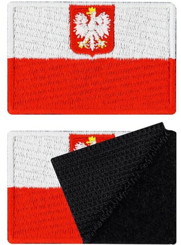 Patches Klett Polen | Klett Patch Poland hook and loop Patch Velkro, Klett Patch, Militär Patch mit Klettverschluss Tactical Morale Patches mit Klett | 40x60mm