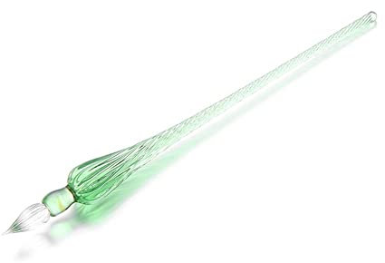 Vintage Glas Dip Dip Pen Fülltinte Signature Kalligraphie Füllfederhalter, handgefertigte Fülltinte Unterschrift Kalligraphie (grün)
