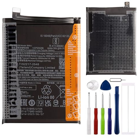 E-yiiviil Ersatzakku BN5J Kompatibel mit Xiaomi Poco X5 5G/Redmi Note 12 5G with Tools
