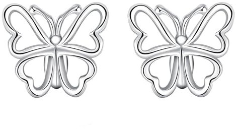 Homxi Ohrstecker Frauen Modern,Damenohrringe Versilbert Ohrringe Hohl Schmetterling Damenohrringe Silber
