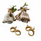 LOBERON Serviettenring 6er Set Tilly, mit Häschen-Verzierungen, von Hand bemalt, Tischassessoires, Tischdekoration, Osterdeko, Ostertafel, Polyresin, antikgold