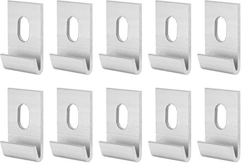 10Pcs Greenhouse Base Clips Aluminum Base Clips Hook Fixing Set for Greenhouses Fixture, Snap Connection Greenhouse Base J Clips Hook Set Suitable for Most Greenhouses (Silver)
