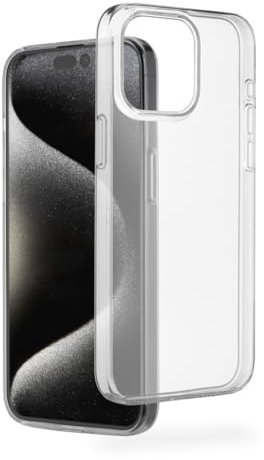 Hama Hülle für iPhone 15 Pro (Handyhülle, Schutzhülle für Rückseite, Case, Kratzfest, extra Schutz für Kamera und Display, Wireless Charging kompatibel, transparent, Slim, Hülle dünn) durchsichtig