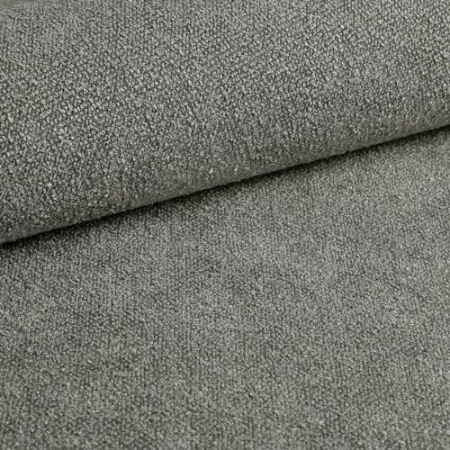 HEKO PANELS Polsterstoff Meterware Sico, Möbelstoff, 200x142 cm, Grau | Stoff zum Nähen, 100.000 Zyklen Abriebfestigkeit, für Stühle, Eckbank, Sessel, Sofa, Bezüge, DIY