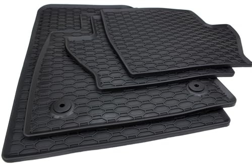 Tappetini in gomma compatibili con Fiesta (MK8) dal 2017 e Puma II dal 2019 | Tappetini per auto di qualità premium su misura con design a nido d’ape resistenti alle intemperie set da 4 pezzi antiscivolo