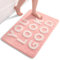 QJHOMO Rosa und Weiss Badezimmerteppich Klein Badematte rutschfest Waschbar Badteppich niedlich Badezimmer Deko Flauschig Badvorleger Weiche Mikrofaser Absorbierende Bad Teppich 55 x 81 cm