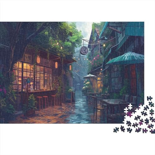 lihuogongsio Cafe Puzzle 1000 Teile Ghibli Puzz Erwachsene Spielepuzzles HochwerTiger Geschicklichkeitsspiel Lernspiel Spielzeug Geschenk Schöne Geschenkidee Farbig 1000pcs (75x50cm)