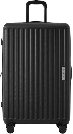 YESGIGA Hartschalen-Koffer, Rollkoffer, Reisekoffer, Handgepäck 4 Rollen, ABS-Material, TSA Zollschloss, Mit Expansionsschicht (Schwarz, 28 Zoll)