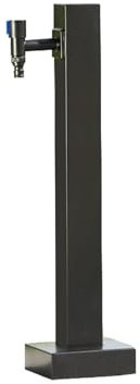 Garten Wasserhahn Säule, Vertikale Quadratische/Runde Wasserzapfsäule Garten, Schwarze Gartensteckdose mit Erdspieß für Den Innenhof mit Wasserhahn, Außenwasserhahn Frostsicher,Standbrunnen(58cm/22.8i