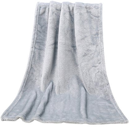 50X70CM Fashion Solid Soft Throw Kinderdecke Warm Coral Plaid Decken Flanell Kuscheldecke Flauschig Mit (Grey, One Size)
