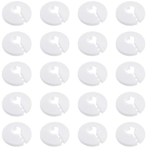 EORPAVU Manchons de tuyaux, Bouchons de tuyau de radiateur, 20 pièces, Rosette de radiateur, colliers de serrage en plastique pour tuyaux de 16mm de diamètre (blanc)