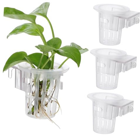 Yardwe 4 Stück Hängender Aquarium-übertopf Filter Für Aquarien Halterung Für Wasserpflanzen Schwimmender Topf Für Aquarienpflanzen Teichfilter Pflanztopf Für Aquarien Netz Gießen Plastik