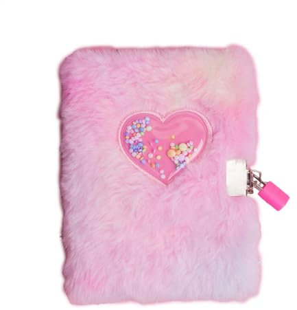 jamgeery Tagebuch Mit Schloss, A6 Journal Notebook Plüsch Herz Tagebuch Geheimes Notizbuch Geschenk Für Frauen Und Mädchen