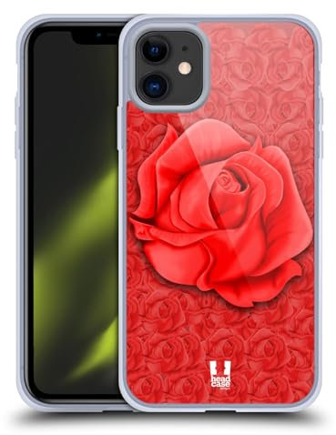 Head Case Designs Cramoisi Roses Coque en Gel [Protection de Qualité Militaire] Compatible avec Apple iPhone 11 Et Compatible avec MagSafe
