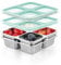 Misichao Stainless Steel Snack Boxes with 4 Compartments | Reusable Snack Containers Small Bento Lunch Box for Kids Adults Divided Meal Prep Containers for School Work and Travel 2 Pack