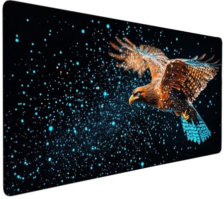 Mouse Pad Black Mouse Mat Eagle Desk Mat, 600x300x3mm Large Mousepad, Waterproof & Durable Mousemat, Gaming Mouse Pad with Anti-Slip Rubber Base, Desk Accessories for Decor Woman/Men Gifts J1-944