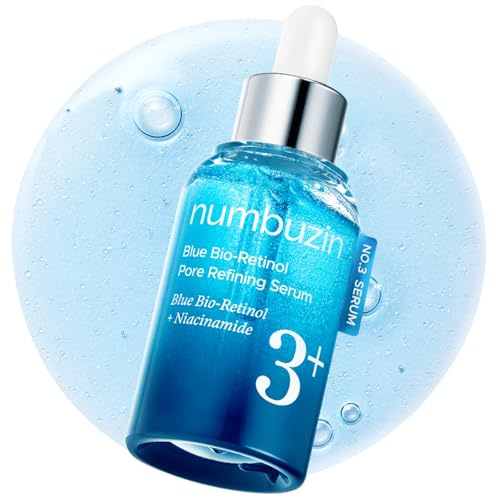 numbuzin No.3 retinol Serum | Blue Bio-Retinol Pore Refining Serum | Tightening, Firming, Korean Skincare | Niacinamide, Peptide, Salicylic Acid (BHA) | Beginner-Friendly Retinol | 1.01 fl.0z