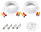 QUARKZMAN BNC Video Power Kabel, 15m/49ft All-in-One Sicherheitskamera DC Verlängerungskabel für CCTV Sicherheits DVR Kamera System Installation, 2 Set Weiß