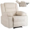MEBEL ELITE Relaxsessel mit Liegefunktion - Fernsehsessel Beige mit 3 Sitzpositionen - Cord Sessel Wohnzimmer mit Seitentasche für Zubehör - Lesesessel Bequem Leicht zu Reinigen