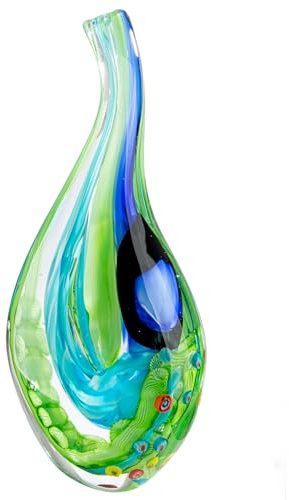 Glas Art Dekoobjekt Viridis - grün - Höhe 38cm - Glas - Dekofigur- Glasskulptur