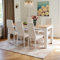 FURNITABLE Mesa de comedor con 6 sillas de comedor, con respaldo alto, silla de piel sintética para 6 personas, conjunto de asientos para cocina o salón (mesa de 160 cm de roble y blanco, 6 sillas