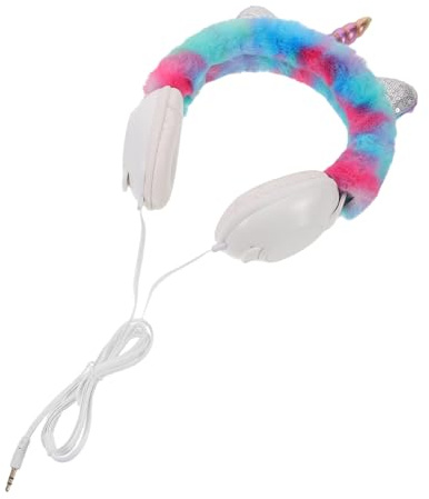 OSALADI Adjustable Cat Ear Wired Headphones for Lightweight Unicorn Earmuff Headset with Jack Reliable Sound for School Birthday Comfortable Fit Winter Accessory