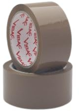 Vibac Vinyl Solvent Tape 48mm x 66M - Strong Adhesive Packing Tape, Industrial Grade (6, Buff)