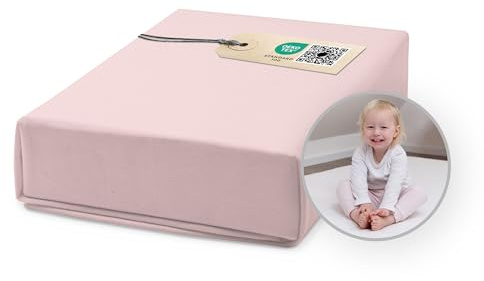 Ehrenkind® Spannbettlaken für Babybett Kinderbett | 100% Bio-Baumwolle Spannbettlaken 80x160 | Atmungsaktives Spannbetttuch (160 g/m²) | Oeko-TEX 100 Zertifiziert, 160x80cm ROSÉ