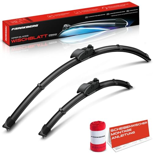 Frankberg 2x Scheibenwischer Wischerblätter Vorne 700mm/400mm | Kompatibel mit Prius W5, Prius PHV W52, inkl. Verschleißanzeiger und Reinigungstuch