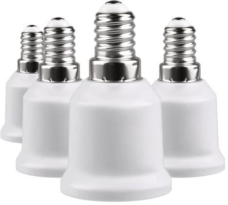 4 Pièces E14 vers E27 Adaptateur Convertisseur de Douille Base de Lampe | Adaptateur Douille Ampoule pour Ampoules LED et à Incandescence et Ampoules Fluocompactes