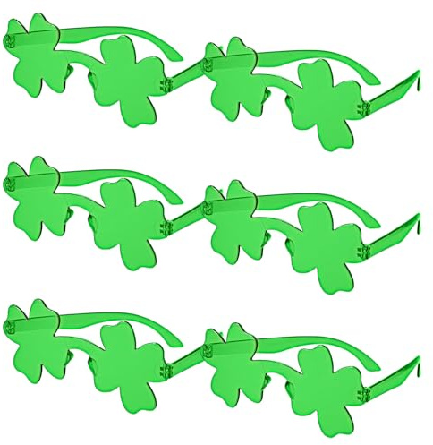 6 Paar St. Patrick's Day Sonnenbrillen,Grüne Randlose Sonnenbrille,Kleeblatt Brille,Irische Lucky Kleeblattbrille,Kobold Kostüm St. Patrick's Day Zubehör,für Partygeschenke Foto Requisiten Kostüm Deko