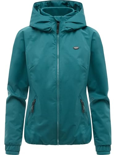 Ragwear wasserdichte und atmungsaktive Damen Übergangsjacke leichte kurze Funktionsjacke mit Kapuze Dizzie Tech YOUMODO XS-6XL