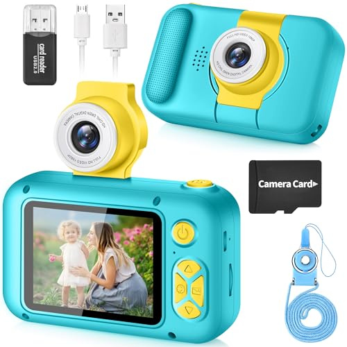 ARNSSIEN Digitalkamera für Kinder Kamera,2,4 IPS Kinderkamera mit 180°Flip | 1080P videokamera & Selfie kamera,Musik & Spiele,TF Karte.Für 3-12 Jahre Jungen Mädchen Festival Geburtstag Geschenk,X101