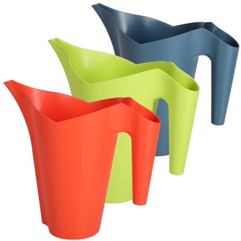 com-four® 3 regaderas 1 L, Set de regaderas con Boquilla Larga | para regar y fertilizar plantas en interior o exterior