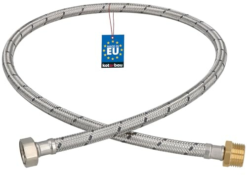 KOTARBAU® Flexschlauch 1/2 x 1/2, Wasserschlauch 100 cm, Panzerschlauch | Außengewinde x Innengewinde, Anschlussschlauch für Armatur, Schlauch Für Wasserhahn, Edelstahlummantelt