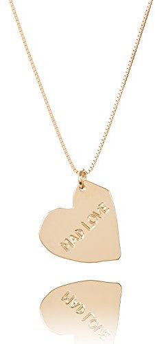 Malaika Raiss Damen Halskette Herz-Anhänger Mad Love Gravur 24 Karat vergoldet - N3132bl