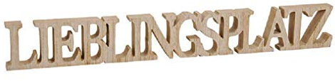 Schriftzug 60 x 8 cm Lieblingsplatz Holz Natur Buchstaben Deko