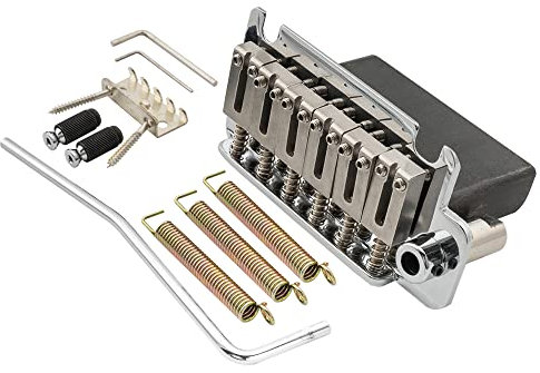 Musiclily Pro 52,5mm Ponte Tremolo 2 Pivot Selle in Acciaio per Chitarra Elettrica American Strat, Cromato