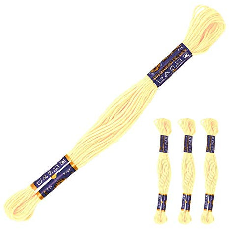 3 Docken Stickgarn je ca. 8m Sticktwist 100% Baumwolle Stickerei verschiedene Farbwahl, Farbe :1122 hellgelb