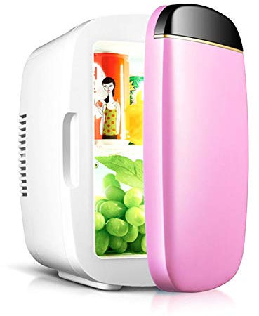 Small Mini Fridge, Compact Refrigerator with Cooling And Warming Function, 2 Plugs for Home Outlet And 12V Car Charger, Food And Drinks Chiller with Portable Handle, 30.7×20×25.6Cm,Pink