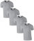 Pack of 4 Premium Crew Neck T-Shirt Plain Regular Fit Short Sleeve 100% Cotton 180gsm M Grey