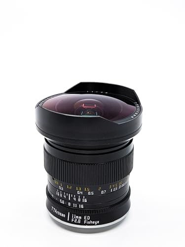 TT Artisan Fisheye - Obiettivo 11 mm f 2.8, compatibile con Sony E Mount ultra grandangolare per formato full frame in alloggiamento in alluminio, angolo di visione 180 gradi, Nero