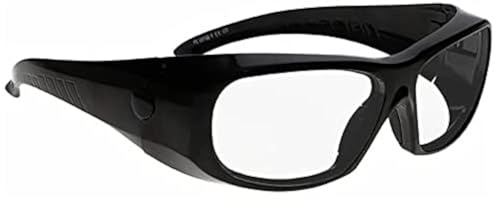 ATTENUTECH Bleibrille, Röntgenstrahlungs-Augenschutz, 75 mm Pb, Retro-Stil, sparsam (schwarz)